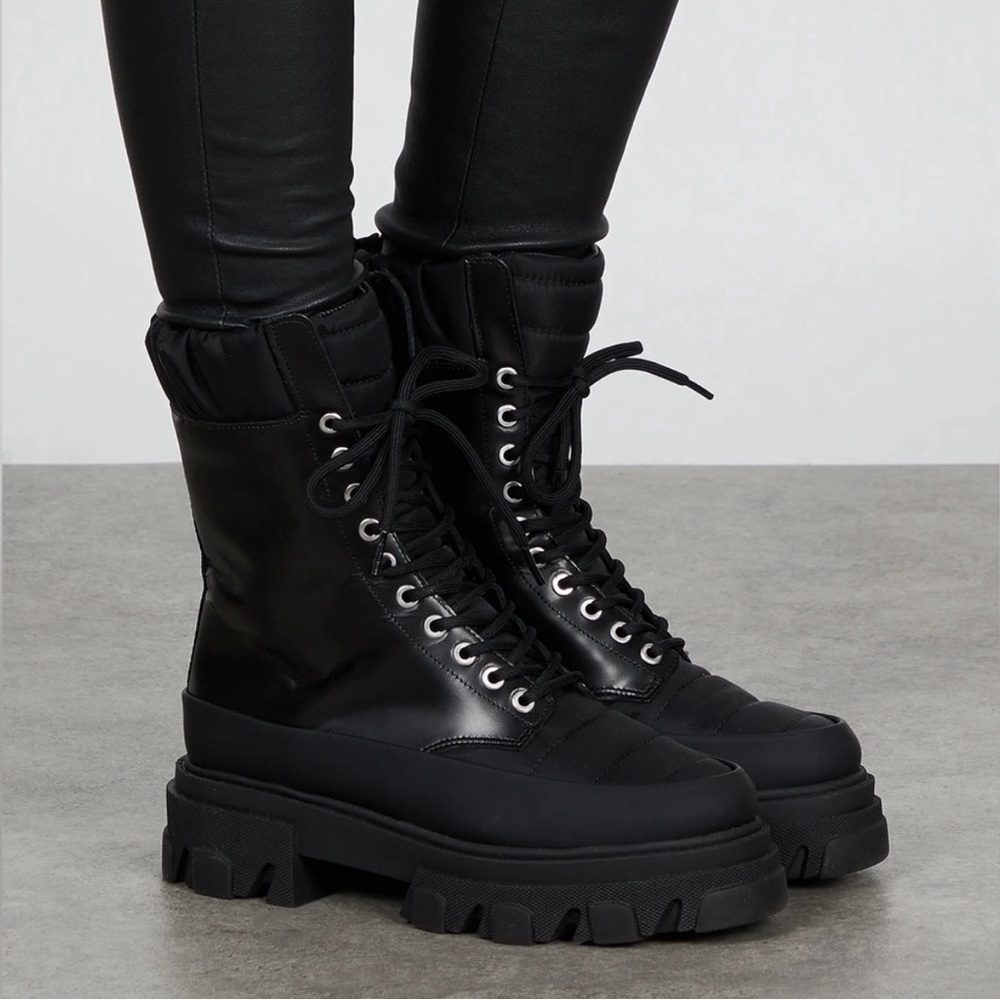Ganni Brush Off & Nylon boots, NWOT